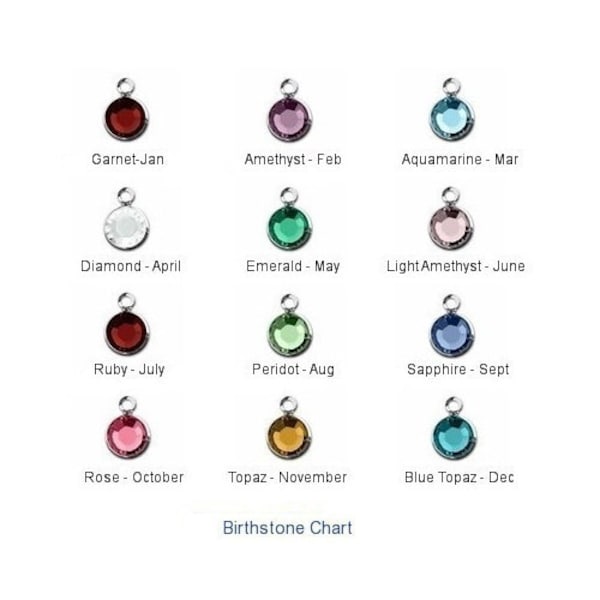 MIX - 10 av varje (120 st) 6 mm Kristallkanal Födelsesten Berlock - Partihandel - 0,47 cent styck! Rodinering Anti-Tarnish
