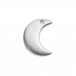 Pewter - Crescent Moon 7/8 Inches Soft Strike Stamping Blank -  16 Gauge-  Hand Stamped Jewelry - Bulk Price Available