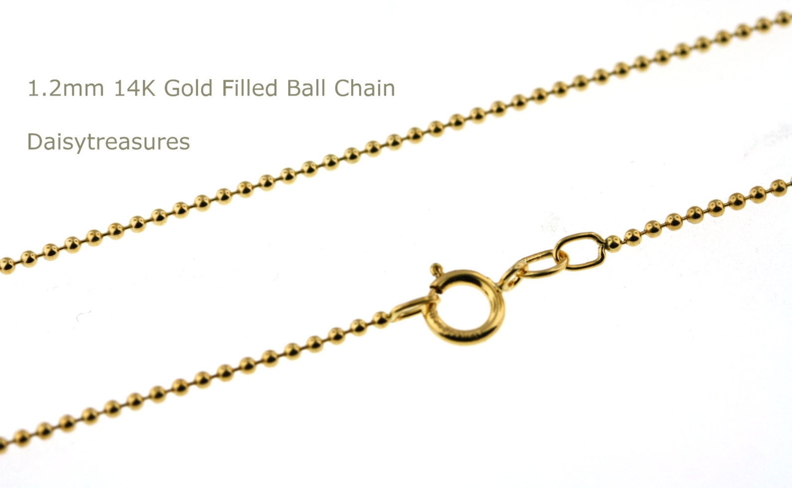 New 14K Gold Filled Chain 18 Inches Finished Ball Chain Etsy