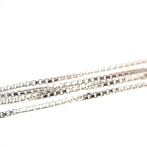 Quantity 1 - 22 Inch Sterling Silver 1.2 mm Box Chain - Finished and READY TO WEAR with Spring Clasp