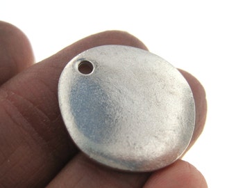 Pewter - River Stone Soft Strike Stamping Blank -  3/4 Inch Very Thick-  Hand Stamped Jewelry - Bulk Price Available