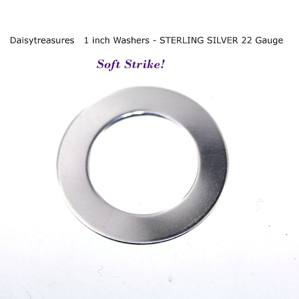 Soft Strike New! - Sterling Silver 1 inch Round Circle Blank Washer 22 Gauge - for Hand Stamping Jewelry