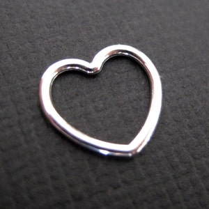 Large Open Heart Sterling Silver Charms - 16 mm