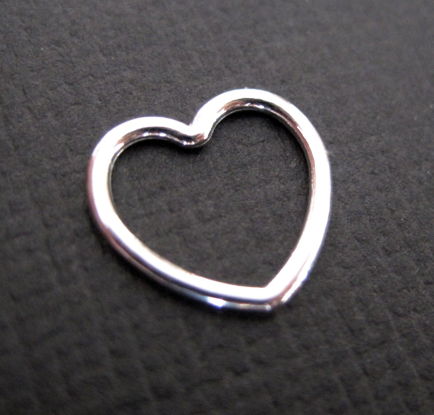 Large Open Heart Sterling Silver Charms - 16 mm