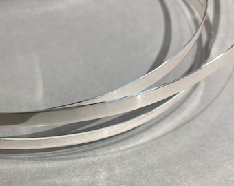 NEW- 20 gauge 1/4 inch Sterling Silver Flat Blanks by Footage   - starting 1 foot