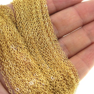 16 Inch 14K Gold-Filled 1.2mm Cable Chain Finished  Cable Chain - READY To WEAR with Spring Clasp. BULK Discount Available. From 1 - 200 pcs