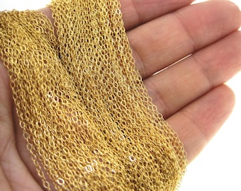 50 QTy - 20 Inch 14K Gold-Filled 1.2mm Cable Chain Finished Gold-Filled Cable Chain  - READY TO WEAR with Spring Clasp 5.25 each