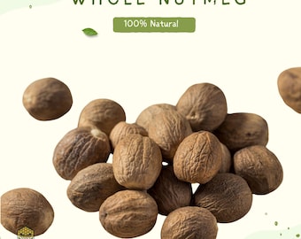 Nuez moscada entera de primera calidad: especia totalmente natural para hornear, cocinar y preparar mezclas aromáticas