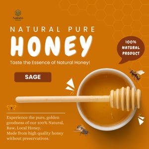 100% Pure Raw Sage Honey - Natural California Honey | Premium Local Honey