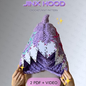 Jinx-Inspired Shark Hood Crochet Pattern | DIY Loop Yarn Hood | PDF Download | Beginner-Intermediate