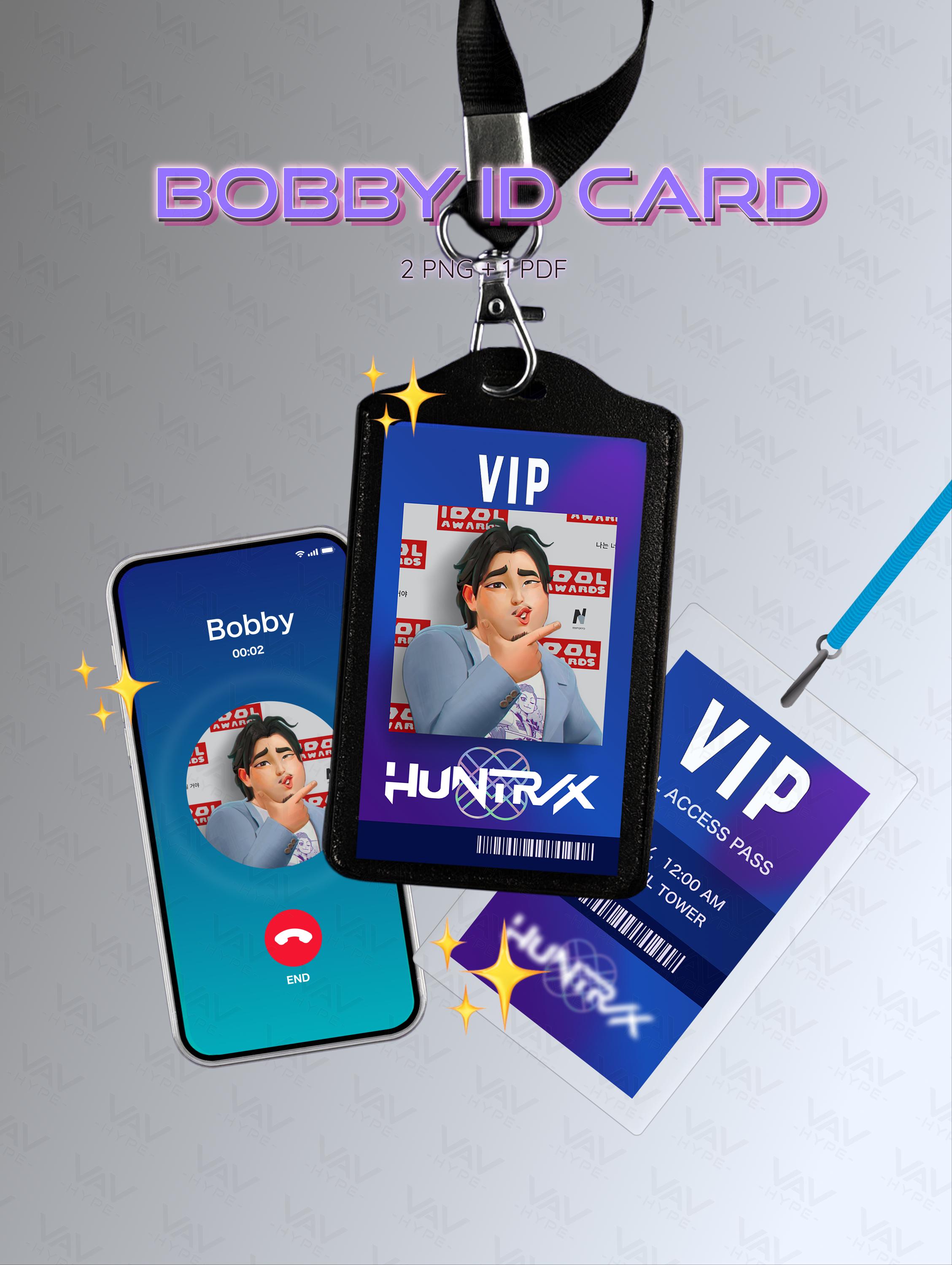K-pop Demon Hunters Bobby VIP Pass Printable -bobby Lanyard + Rumi