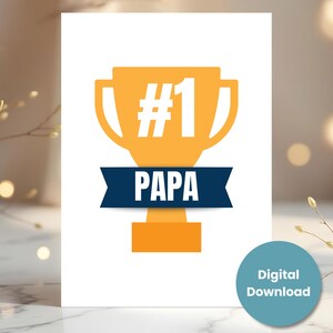 Feliz Dia dos Pais para o Papai nº 1 - Download Digital - Melhor Cartão para o Papai - Comemore o Papai - Cartão para o Papai - Tamanhos A7 (5x7) A6 (6,25x4,5) A1 (4,875x3,5)