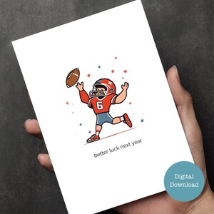 Perdedor de Fantasy Football - Descarga digital - Los mejores deseos de fútbol - Super Bowl - Fútbol divertido - Tamaños A7 (5x7) A6 (6.25x4.5) A1 (4.875x3.5)