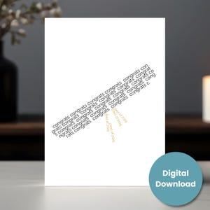 ¡Felicitaciones, Clase 2025! - Tarjeta de Diploma de Graduación - Descarga Digital - Tarjeta de Notas de la Clase 2025 - Tamaños: A7 (5x7), A6 (6.25x4.5), A1 (4.875x3.5)