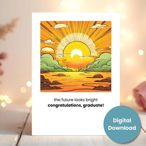 Diplômé brillant avenir - remise des diplômes - téléchargement numérique - carte pour la promotion 2025 - tailles A7 (5 x 7) A6 (6,25 x 4,5) A1 (4,875 x 3,5)