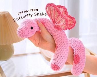 Butterfly Snake Crochet Pattern, Amigurumi Crochet Pattern, Stuffed Animal Crochet Pattern, Snake Crochet Pattern
