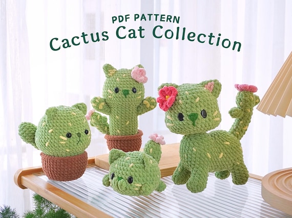Cactus Cat Hkelanleitungen-Bundle | Kaktus-Katzenmuster, Kaktus-Katzentopfmuster,  Mochi-Katzenmuster, hbsches Kaktus-Katzenmuster - Etsy.de