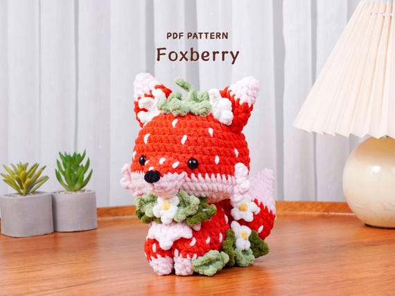 Foxberry Crochet Pattern, Amigurumi Animal Style, Handmade Plush Tutorial, Whimsical Handmade Decor Accent, Digital PDF Crochet Tutorial