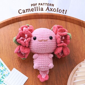 Camellia Axolotl Crochet Pattern, Amigurumi Crochet Pattern, Adorable Axolotl Crochet Pattern, PDF Crochet Pattern