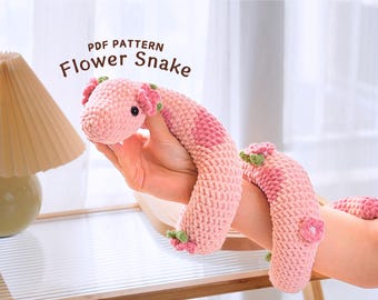 Flower Snake Crochet Pattern, Amigurumi Crochet Pattern, Stuffed Animal Crochet Pattern, Snake Crochet Pattern