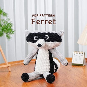 Ferret Crochet Pattern, Amigurumi Crochet Pattern, Adorable Ferret Crochet Pattern, Stuffed Animal Crochet Pattern, PDF Crochet Pattern