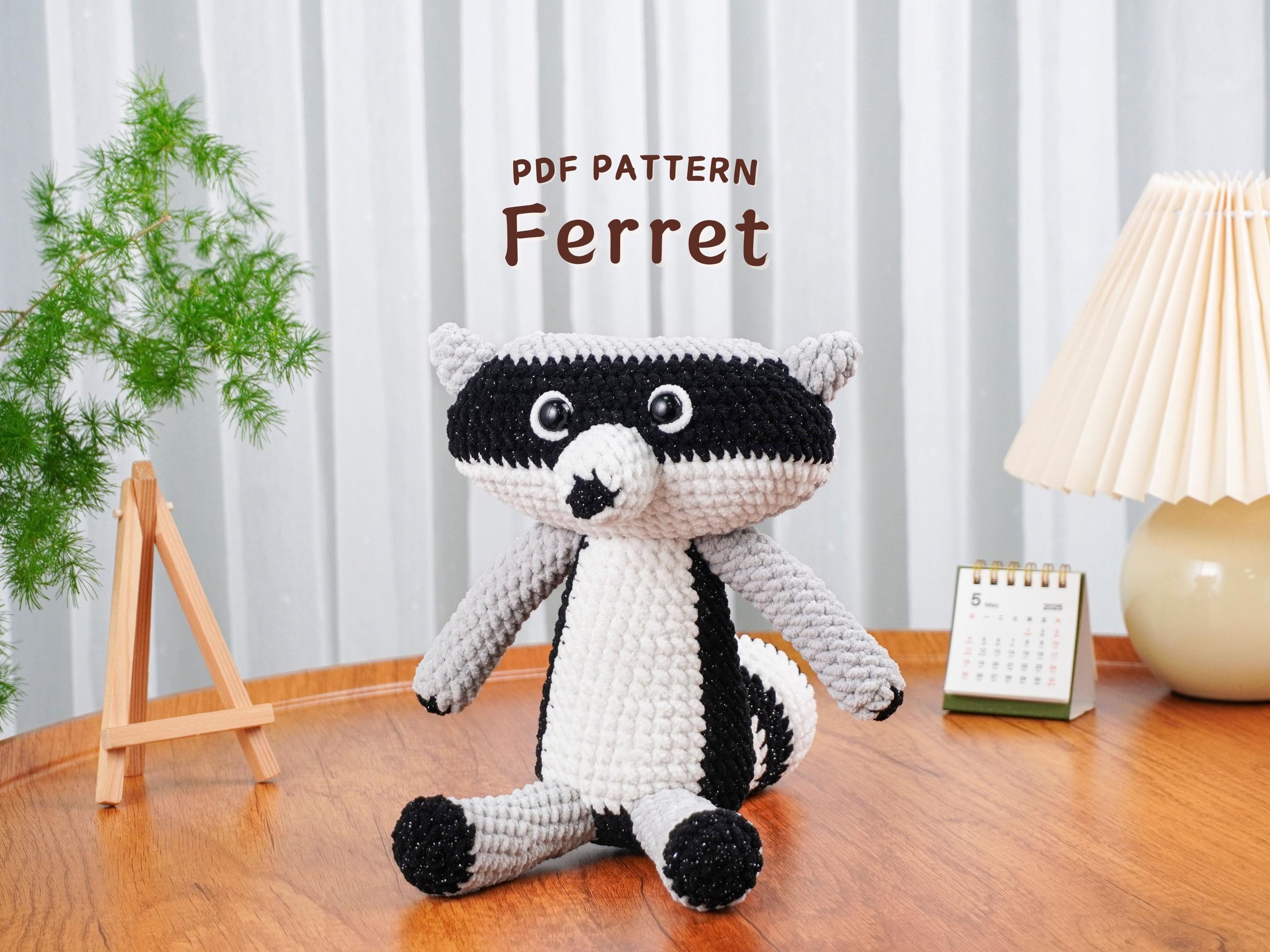 Adorable ferret stuffed animal crochet pattern