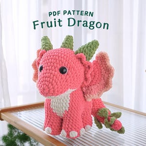 Dragonfruit Dragon Crochet Pattern, Amigurumi Crochet Pattern, Stuffed Animal Crochet Pattern, Dragon Crochet Pattern, PDF Crochet Pattern
