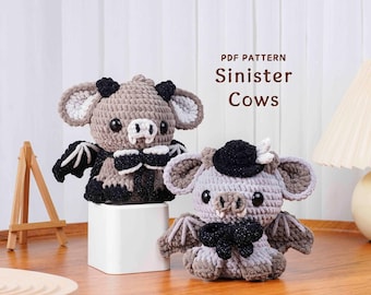Patron au crochet Vaches sinistres, Halloween au crochet, Patron Amigurumi, Tutoriel Halloween PDF, Patron vache au crochet, Patron PDF