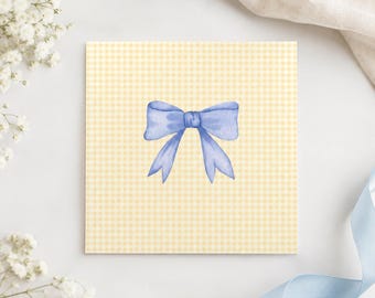Watercolor Blue Bow Hardcover Photo Book | Simple Ribbon Illustration