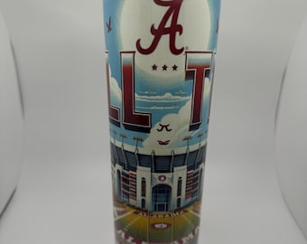 Alabama Crimson Tide Tumbler - Roll Tide 20oz Stainless Steel Cup - College Football Fan Gift