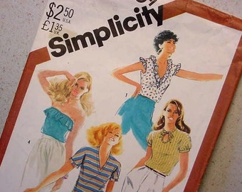 Simplicity 5509 One Yard Tops Pattern 1982 Size 14 Four Styles Sewing