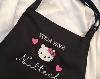 Your Fave Nail Tech Kitty Head Waterproof Apron