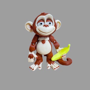 Articulated Fidget Monkey Toy with Tree Stand and Banana, included!