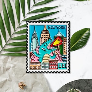Little Monster in New York - New York Enamel Pins, New York Travel Pin, New York Souvenir, New York City Gift, United States Travel Souvenir