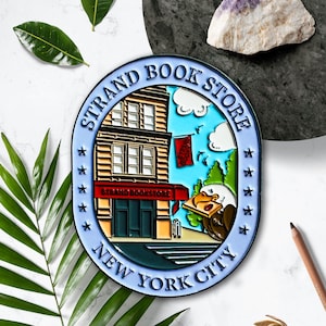 NYC Strand Book Store Enamel Pins - New York Travel Pin, New York Gift, New York Souvenir, New York City Gift, United States Travel Souvenir