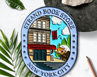 Épinglettes en émail de la librairie NYC Strand - épingle de voyage à New York, cadeau New York, souvenir de New York, cadeau de New York, souvenir de voyage des États-Unis