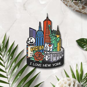 New York Landmark Enamel Pins - New York Travel Enamel Pin, NYC Landscape, New York Souvenir Gifts, NYC Pin, Empire State Building Pin, Gift