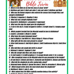 Christmas Bible Trivia Game Printable | Christian Christmas Party Game ...