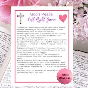 Juego de la Paz de Dios: Biblia imprimible, actividad cristiana, ministerio de mujeres, grupo de la iglesia, juego de estudio bíblico