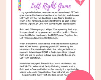 Ruth & Naomi Left Right Game: Christian Storytelling (PDF Printable Game)
