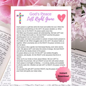 Juego de Fidelidad Izquierda-Derecha – Juego de fiesta con historia bíblica cristiana, actividad para el ministerio de mujeres, imprimible para la comunidad de la iglesia