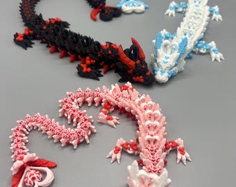 Heart Dragon: 3D Printed Articulating Fidget Toy by Cinderwing3D