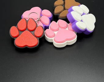 Dog Paw Fidget Clicker Keychain: Sensory Toy for Stress Relief