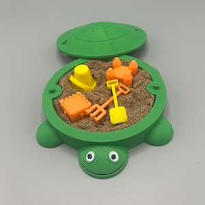 Mini Turtle Sandbox with Sand & Mini Tools | Sensory Zen Garden | 90s Nostalgia | 90s Toys | Office Decor | Unique Gift | Desktop Toy