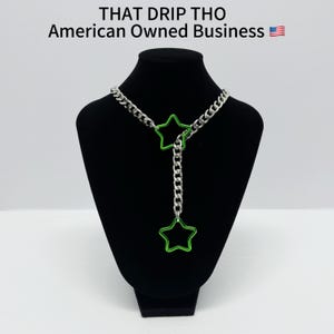 Star Pendant Slip Chain Necklace: Stainless Steel Punk Choker
