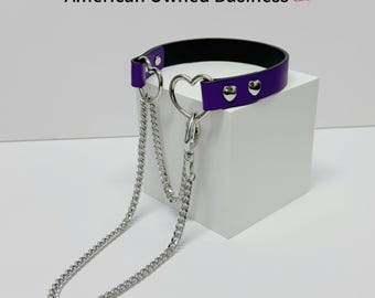Collar de lujo Enigma, gargantilla de cadena, collar hecho a mano con correa de cadena unisex, collar de día, gargantilla de cuero gótica con estilo llamativo