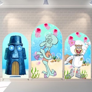 Cartoon Backdrop Kids Birthday  Decoration Friends Arch Cover Photography Background Polyester