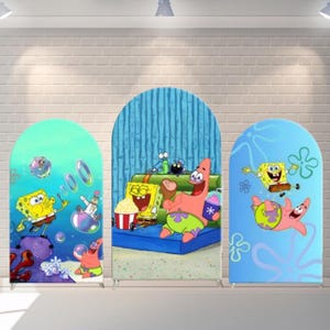 Cartoon Backdrop Kids Birthday  Decoration Friends Arch Cover Photography Background Polyester