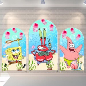 Cartoon Backdrop Kids Birthday  Decoration Friends Arch Cover Photography Background Polyester