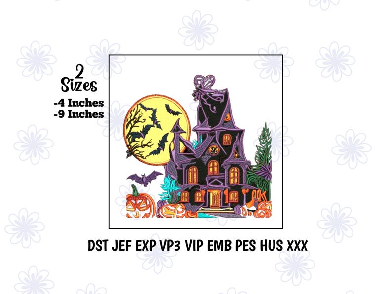 Haunted House Embroidery Design, House Machine Embroidery Files ...